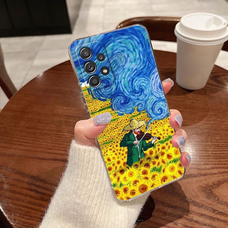 Интересный чехол для телефона с рисунком Ван Гога для Samsung Galaxy A56 A57 A37 A55 A54 A36 A35 A26 A25 A16 A17 A07 A52 A34 A21s
