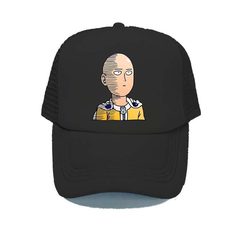 One Punch Man Mesh Dad Hat Japanese Anime Fans Casual Bone Gorras Cap For Women Unisex Webcomic Bald Hero Baseball Cap YY316