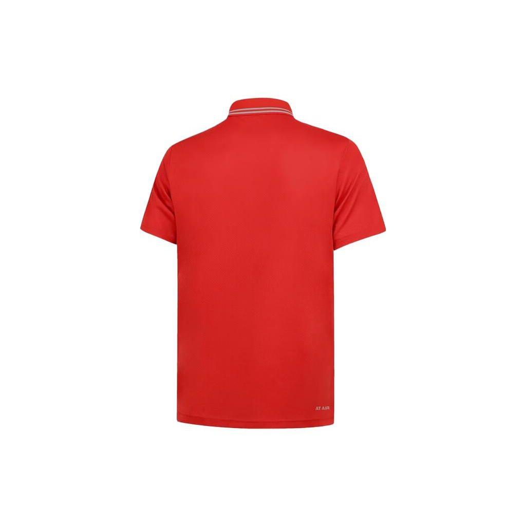 Мужской свитер-поло с коротким рукавом Li Ning Plain Collar Polo, красный APLT077-6