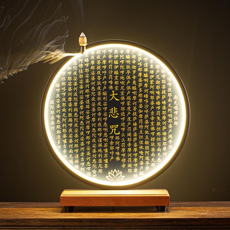 Guanyin Bodhisattva Buddha Statues Ceramic statues Lamp Circle For Living Room Incense Porch Home Decor Custom Feng Shui Statue