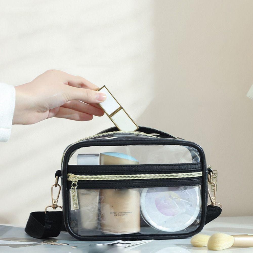 Waterproof PVC Crossbody Bag Adjustable Shoulder Strap Clear Messenger Bag  Unisex