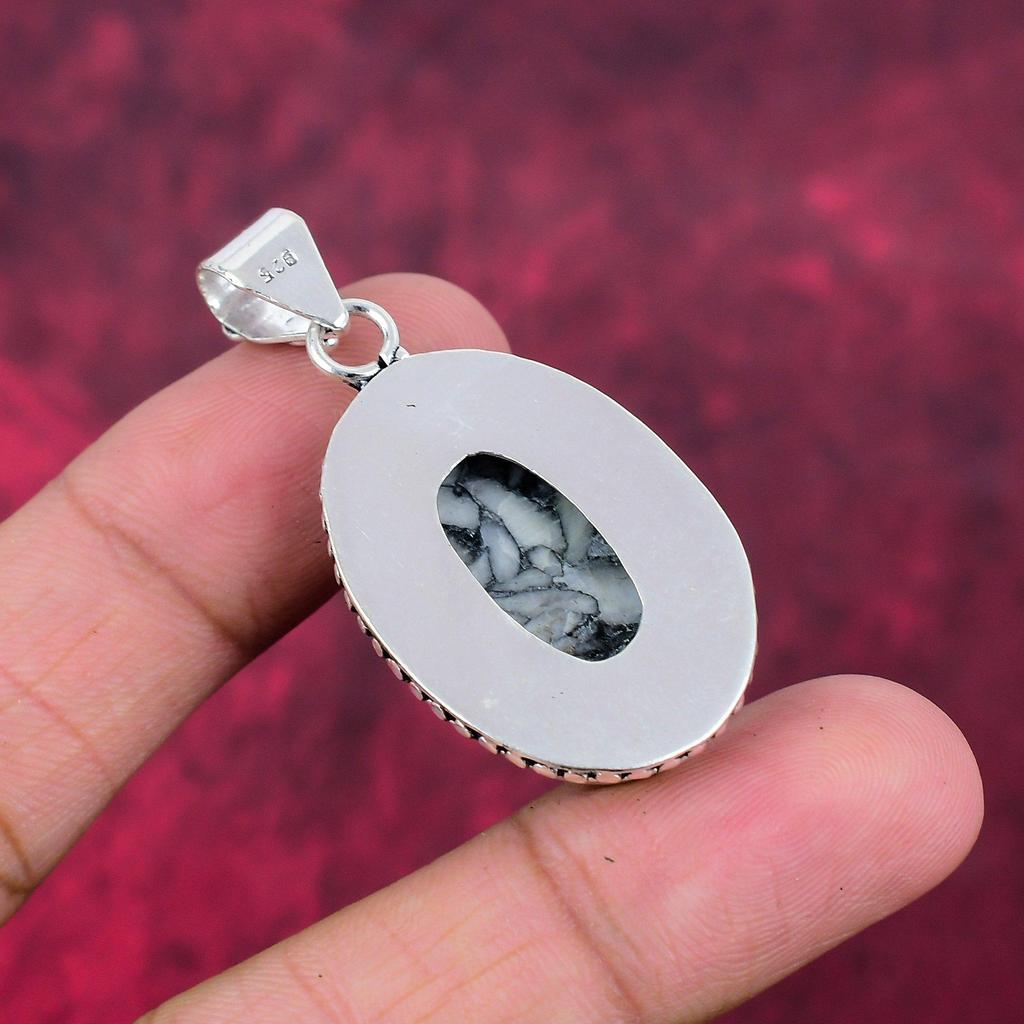 Подвеска Pinolith из стерлингового серебра 925 пробы, подвеска из драгоценных камней ручной работы, ко Дню памяти