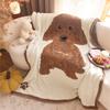 Puppy Pattern Knitted Blanket for Beds, Cute Dog Sofa Cover, Home Decor, Bed End Towel, Luxury Throw Blanket, Shawl Travel, Car