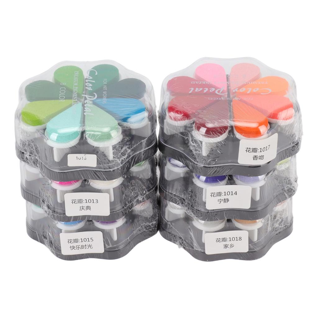 6 шт. моющаяся штемпельная подушечка в форме лепестка 48 металлических цветов DIY резиновая штемпельная подушечка для собак детский отпечаток ноги