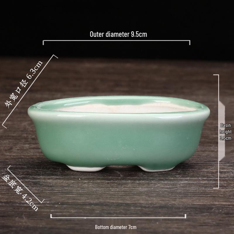 Керамический горшок для суккулентов и бонсай из фиолетовой глины - Высококачественный глазурованный мини-цветочный горшок