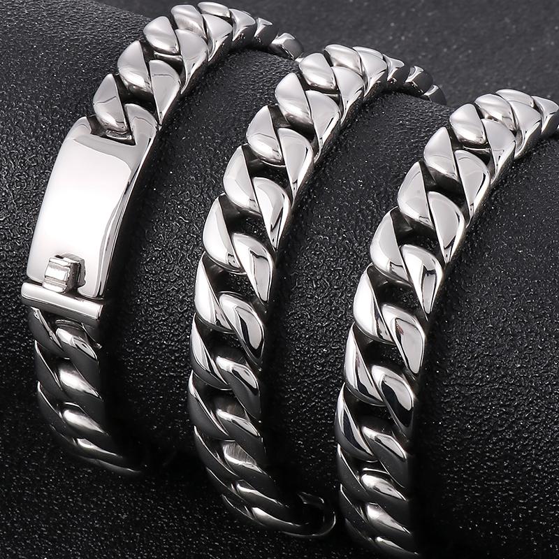 Mens Curb Chain Necklace 20-26 Inches 12MM Wide Long Necklaces For Men Best Friends Stainless Steel Jewelry Gifts For Birthday