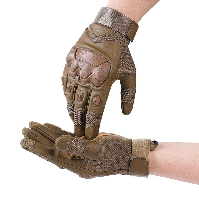 Тактические перчатки мужские для активного отдыха, езды на мотоцикле, спорта, нескользящие, ветрозащитные и износостойкие, боевые с жесткой защитой костяшек, полнопалые