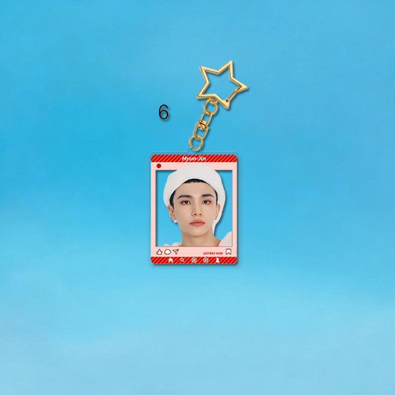 Stray Kids Акриловый Брелок Рамка для Фото из Соцсетей Подвеска Фото Милый Брелок для Ключей Сумки Рюкзака Шарм Поддержка Фанатов Мерч Подарок