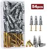 54pcs Prevent Loose Heavy Duty Metal Wall Screws Fastening Wall Screws Set  Professional Use