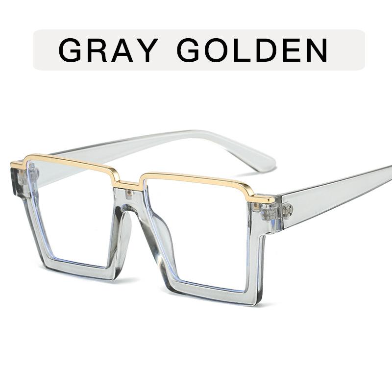 Модные очки с оправой большого размера квадратной формы, полуободковая оправа для женщин, декоративные очки с защитой от синего света