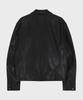 Noirer Lambs Leather Shirt Jacket (Black)