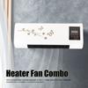 2 In 1 Heater Fan Efficient ABS Digital Display Electric Space Heater Easy Install Wall Mounted with Remote Control for Bedroom