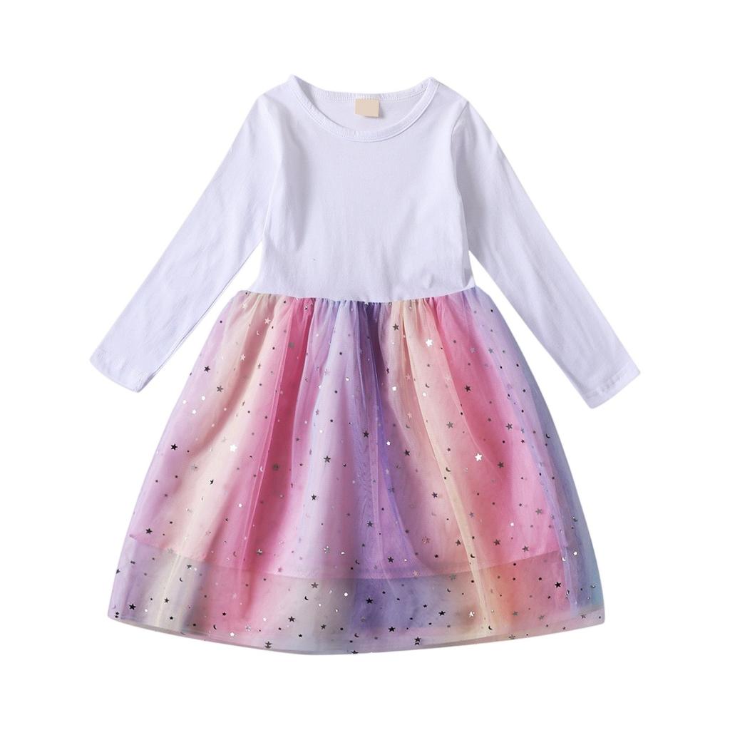 Платье с длинным рукавом для девочек - Тюлевое вечернее платье