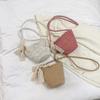 Popular Fashion Woven Bag Women's 2025 New Fashion Bucket Bag Portable Small Square Bag Color Foreign Style Messenger Bag