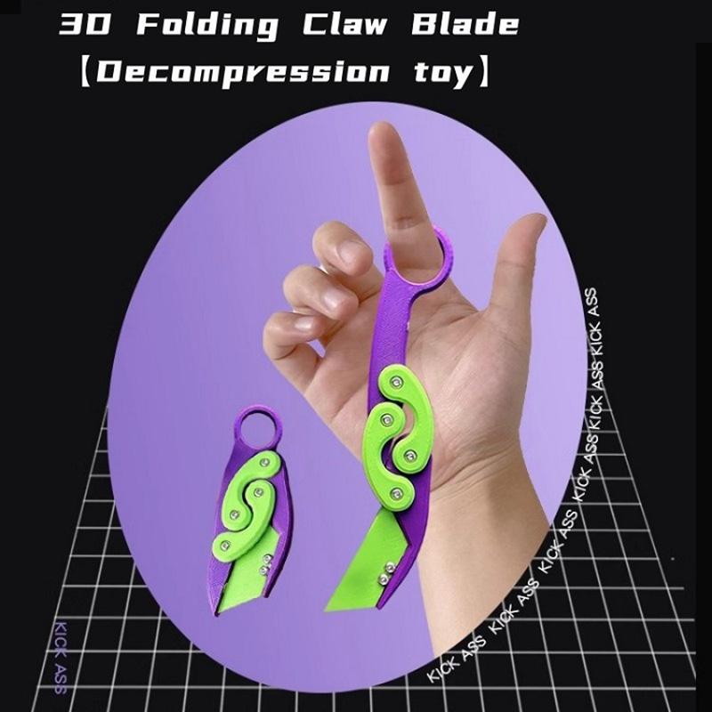 Новый 3D печатный гравитационный коготь-нож, игрушка для снятия стресса, бабочка, Непоседа, захват для рук, сенсорная игрушка, складной нож-коготь, редис для подарка