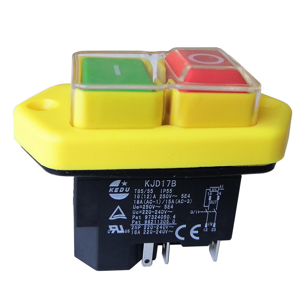 KEDU KJD17B Электромагнитные кнопочные переключатели для слайсера, мясорубки, хлопьерезки, бетономешалки и токарных станков 4 контакта, 5 контактов