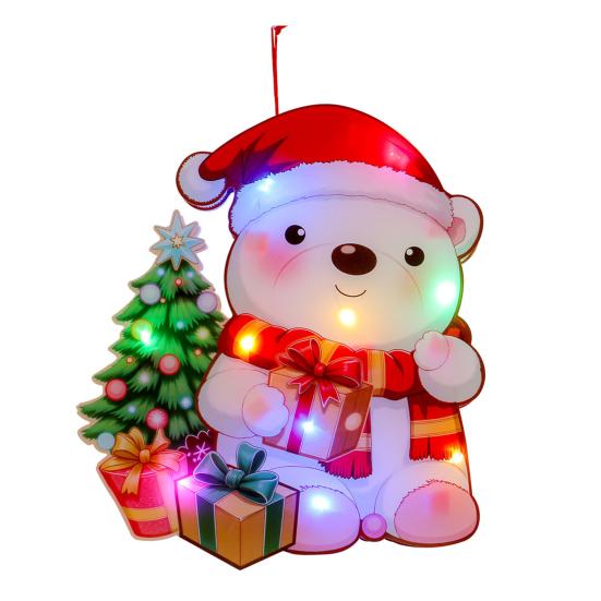 Светящийся Санта Подвеска на дверь Светодиодный Рождественский декор с Оленем Снеговиком Сделай сам Светящиеся Праздничные Подвесные Украшения для Окна Каминной полки