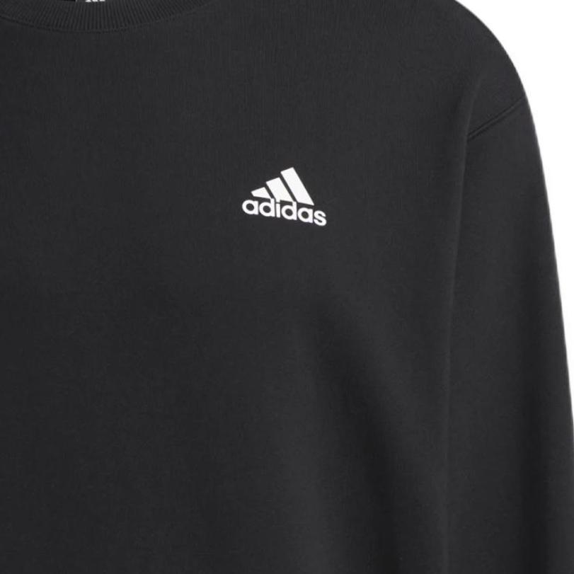 Adidas Сплошной цвет с круглым вырезом и принтом логотипа, толстовка с длинными рукавами, топы унисекс, черный H37067