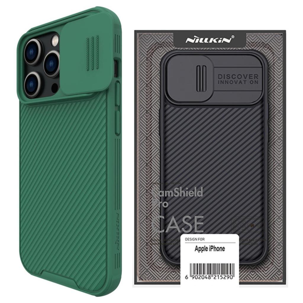 Nillkin Camshield Pro Case Etui Iphone 14 Pro Max Pancerny Pokrowiec Osłona Na Aparat Kamerę Zielony