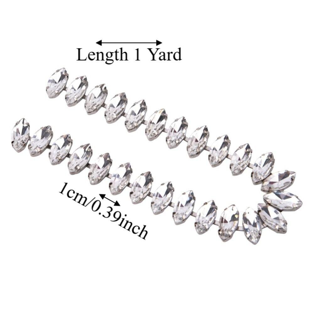 1pcs 1 Yard Length Rhinestone Chain Trim Marquise Shape Crystal Rhinestone Chain For Accessories