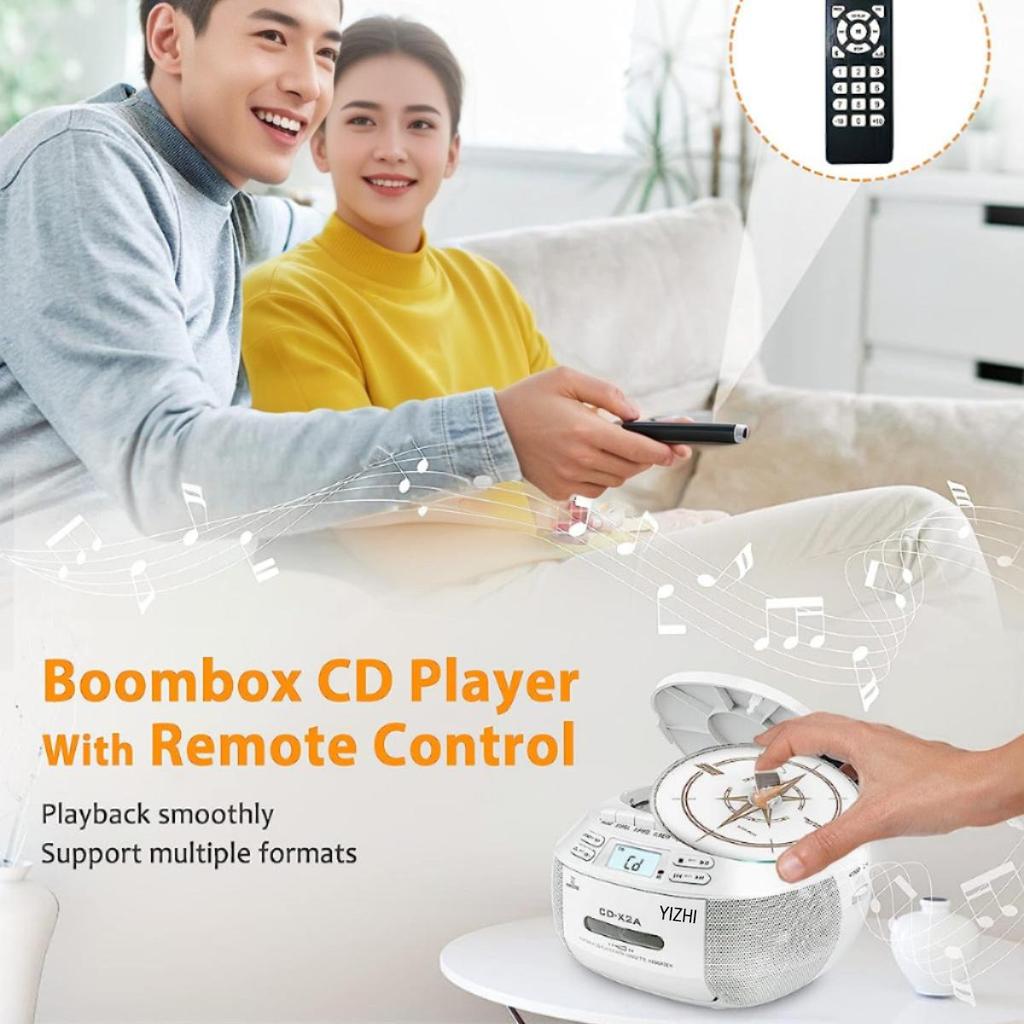 Портативный CD Bluetooth-динамик Boombox с FM-проигрывателем CD-плеером для студентов, обучающим на U-диске, MP3-стереоплеером