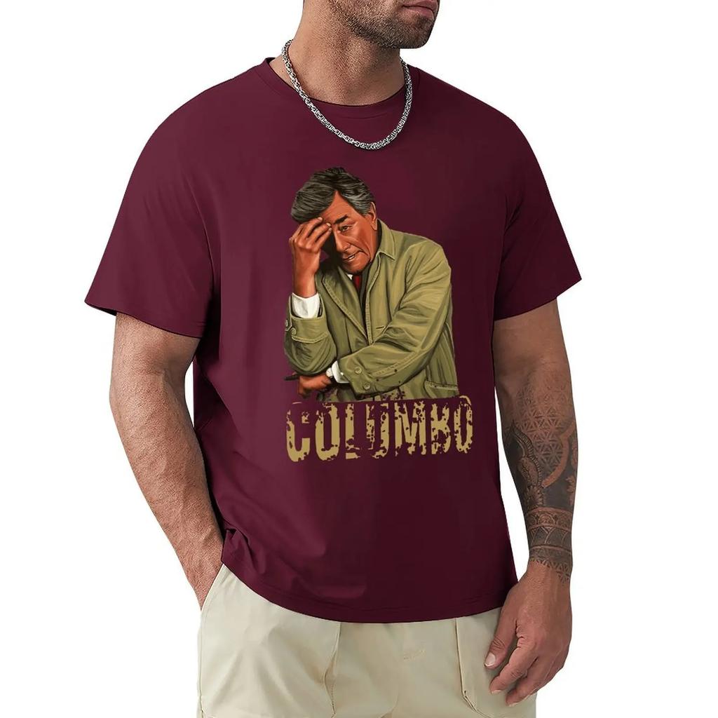 Футболка Columbo Retro Peter Falk Футболка Harajuku с коротким рукавом Футболка с графикой из 100% хлопка