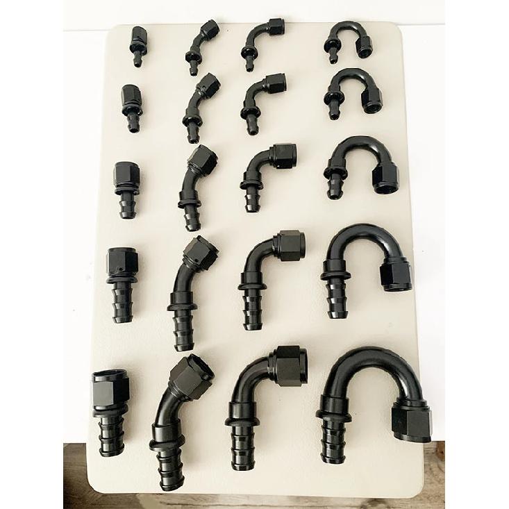 Universal Push-on Hose End Fittings Fuel Oil 0 45 90 180 Degree Cooler Hose AN4 AN6 AN8 AN10 AN12 Connection Adapter