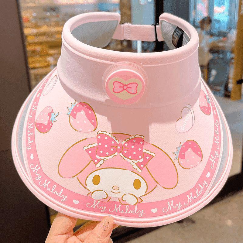 Летняя шляпа от солнца Sanrio Kuromi с открытым верхом и защитой от УФ для девочек