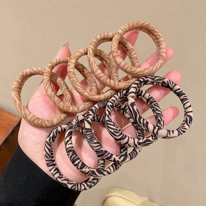 5/10pcs Leopard Print High Elastic Hair Ties Scrunchie High Elasticity Ponytail Holder Women Girls Hair Rings Rope Accessories
