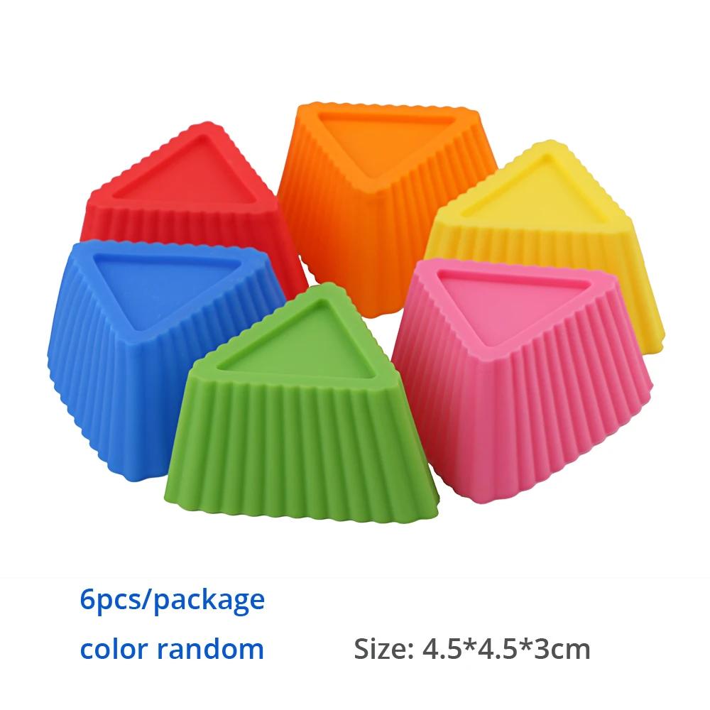 Новые силиконовые формы для кексов 6 шт., формы для выпечки кексов, антипригарные термостойкие многоразовые силиконовые формы для кексов своими руками