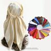 Fashionable New Versatile Headscarf Large Square Scarf Solid Color Scarf Women'S Simulated Silk Satin Scarf