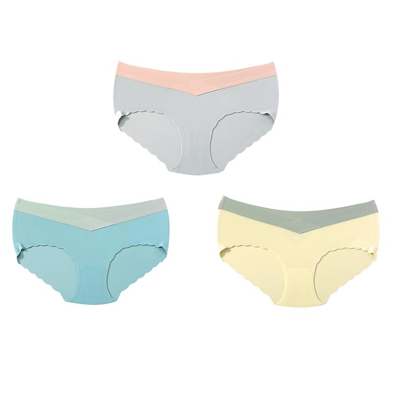 TERMEZY 3Pcs/lot Seamless Panties Ice Silk Female Comfort Underwear Women Low-Waist Briefs Large Size Maternity Panty Sexy Lingerie