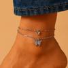 Elegant Personality Butterfly Anklet Gold and Silver Ankle Chain Suitable for Women's Anklets Jewelry Gifts