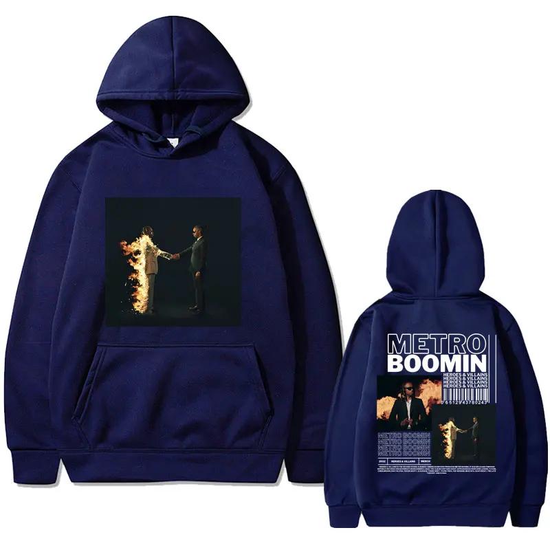 Rapper Metro Boomin Heroes & Villains Music Album Print Hoodie Men Hip Hop Oversized Sweatshirts Male Vintage Hoodies Streetwear