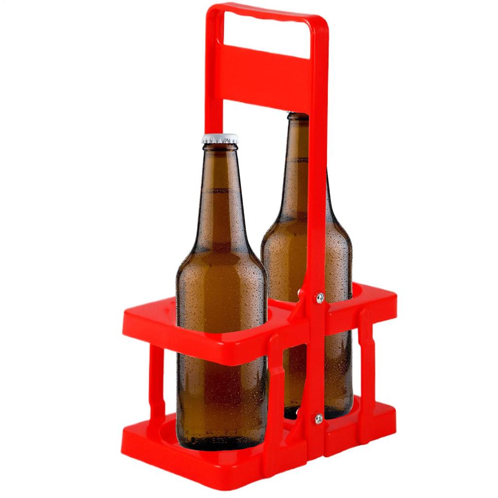 Portable Beer Rack Handheld Foldable Beer Basket Wine Carrier Beer Holder 2 Bottle Whiskey Beer Carrier for Camping Picnic BBQ