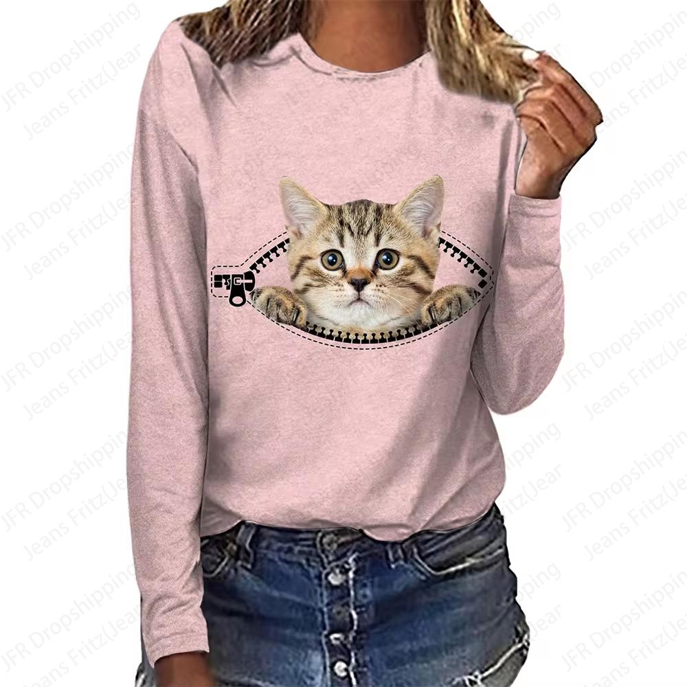 Lovely Cat 3d Print Hoodies Women Fashion Crewneck Long Sleeve Hoodie Animal Coat Kawaii Hoodie Women Sweats Womens Clothing Y2K