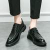 Fashion Italian Black Formal Shoes Summer Hollow Men Loafers Wedding Dress Shoes Patent Leather Oxford Shoes Leather Man Moccasins
