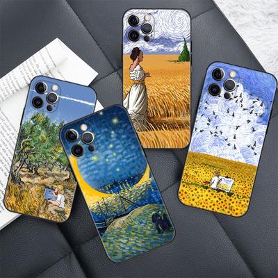 Чехол для iphone 11 13 12 pro max Cover xr 7 8 Plus Funda XS X 14 5 5S SE2020, чехол в стиле ретро, картина маслом Ван Гога, звездный космос