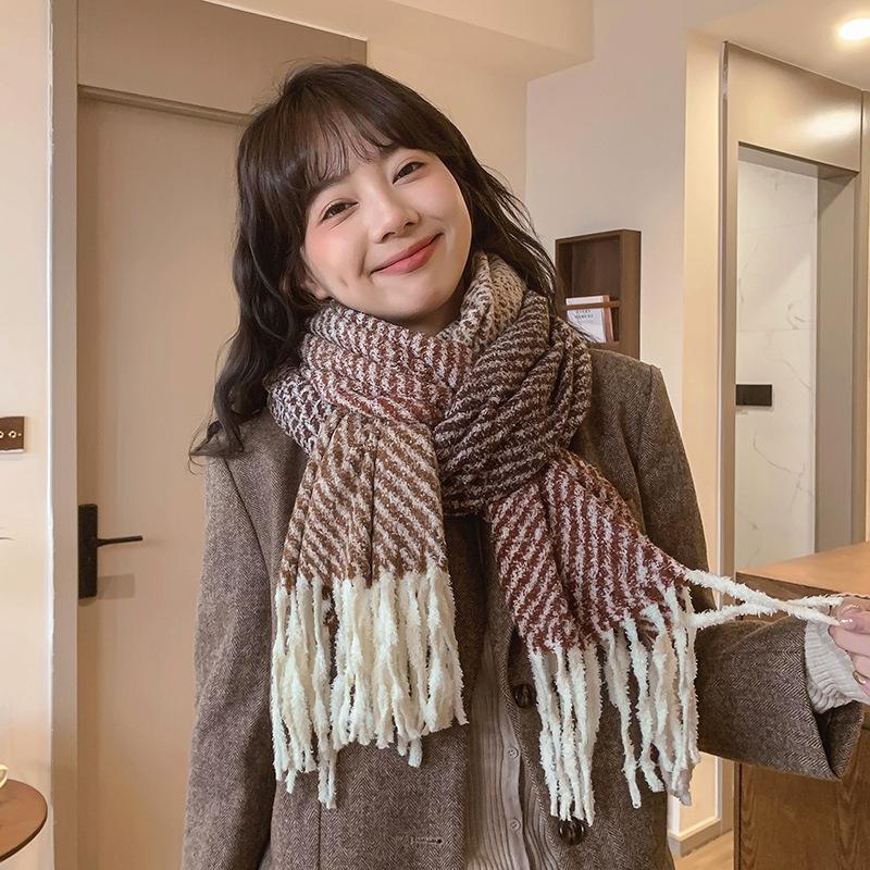 Winter Ultra-soft Imitation Cashmere Scarf for Women High-end 2024 Autumn and Winter Warm and Versatile Comfortable Neck Scarf Korean Version