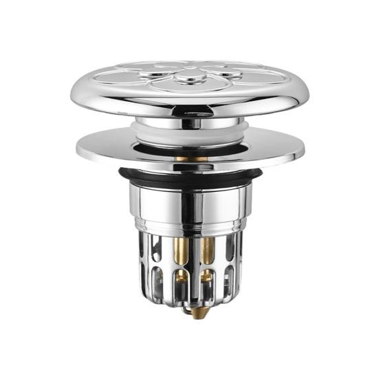 Pop-up Bathtub Stopper Drain 2-in-1 Brass Core Hair Catcher Strainer Bathroom Easy Installation Brass Core Wash Basin Sink Plug Drain