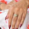 Natural peridot ring sterling silver , Round cut gemstone ring , August birthstone , peridot promise Ring , Statement ring gift for her