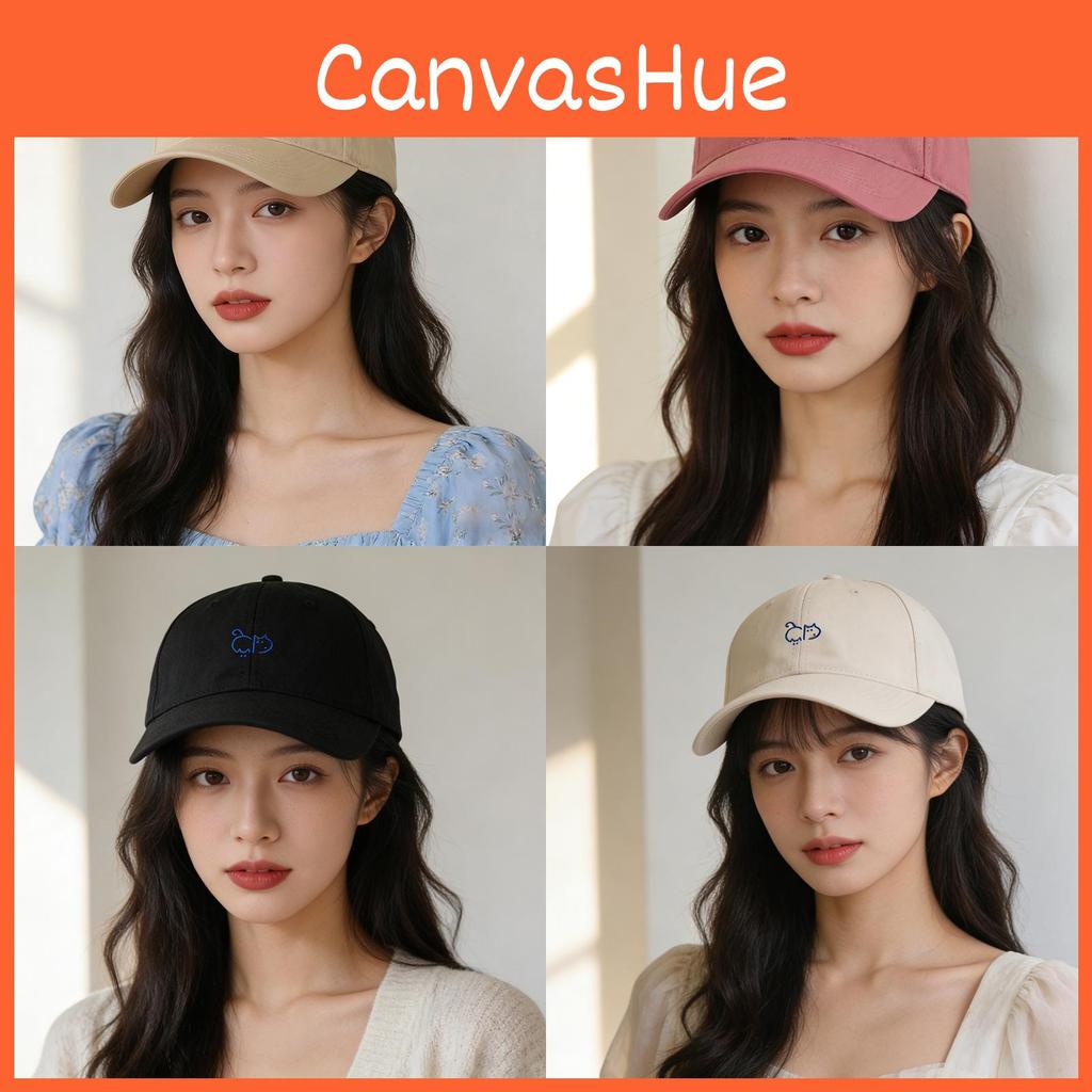 Cute Cat Cotton Dad Hat With Adjustable Fit For Outdoor Sun Protection