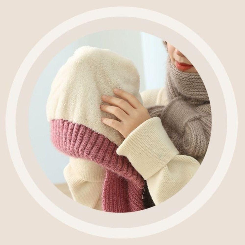 Neck Warmer Winter Integrated Cap Scarf Thickened Scarf Set Hooded Ear Protection Hat Cycling