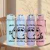 1PC Coffee Time Panda Letter 750ml Color Plastic Sports Water Bottle Leakproof Flip Straw Lid Suitable for Sports Office Home Use
