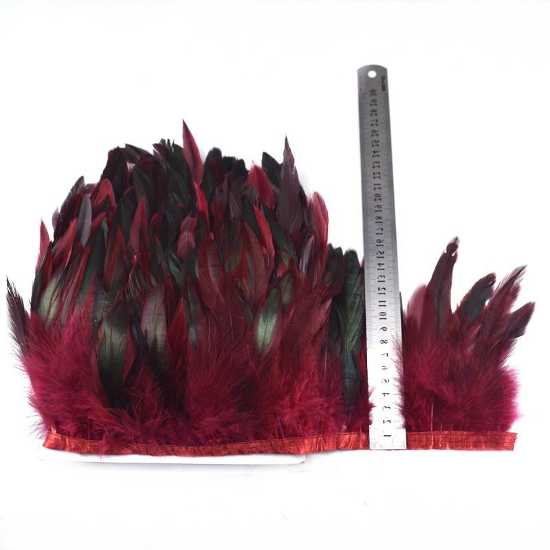 1 метр Натуральная отделка из перьев петушиного хвоста для одежды plumas 13-18 см перья для вечеринки для поделок DIY шитья украшение дома