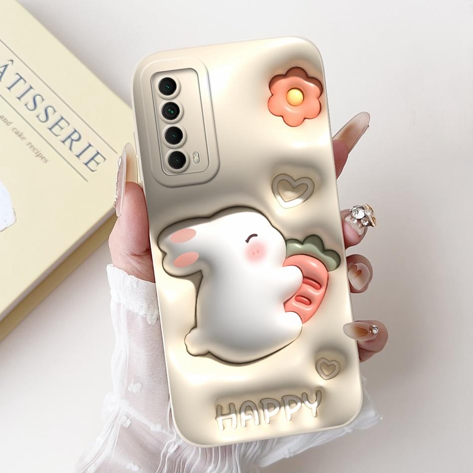 For Huawei P Smart 2021 Case Huawei Y7a PPA-LX3 PPA-LX2 PPA-LX3 Cute Panda Rabbit Soft Silicone Shockproof Phone Cases