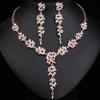 Women Leaf Floral Necklace Earrings Jewelry Set Wedding Banquet Party Holiday Gift