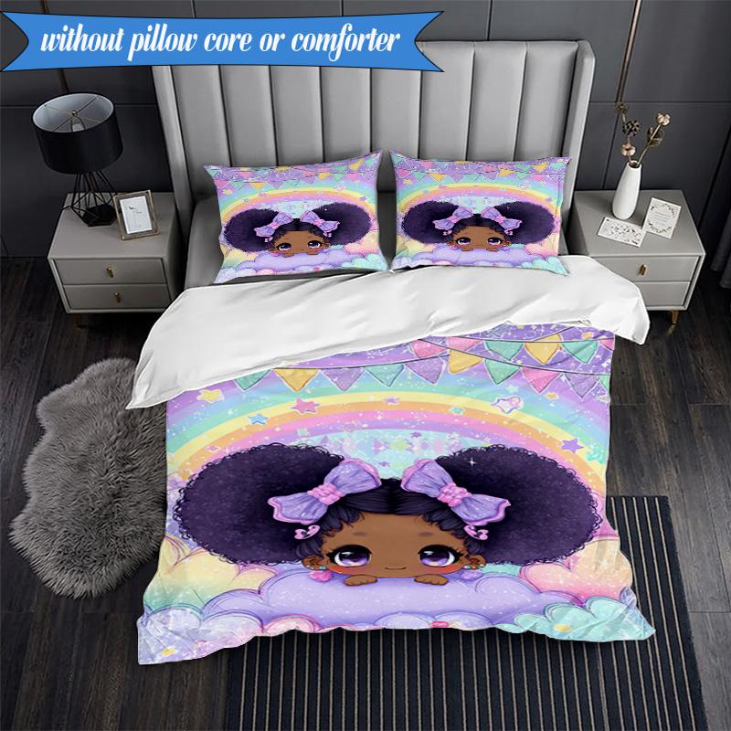 Black Princess Magic Celebration 3pcs K-pop music group Bedding set,Ideal for Bedroom, Dormitory,Including Duvet Cover And 2pcs Pillowcases,Fan gifts