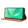 For itel Power 55 5G Leather Case Wallet Stand Retro Texture Phone Cover