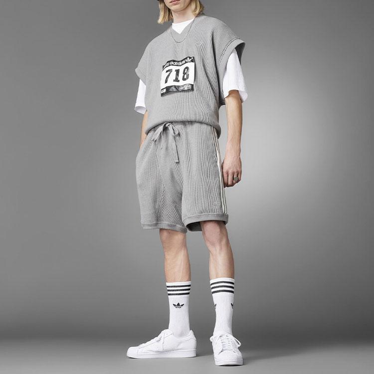 Adidas Originals Trefoil Solid Stripe Logo Casual Shorts Men Bottoms Grey HC3824